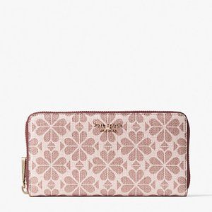 Kate Spade flower coated canvas zip-around continental wallet